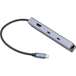 HUBERT 6-in-1 Hub, silber