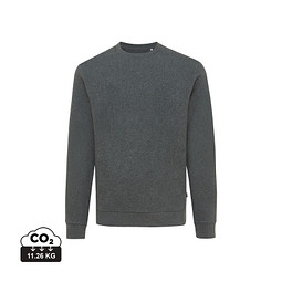 Iqoniq Denali ungefärbt. Rundhals-Sweater aus recycelter BW, ungefärbtes Anthrazit, L