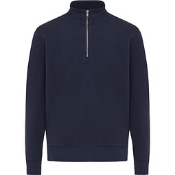 IQONIQ Elgon Quarter-Zip-Sweater aus rec. Baumwolle, navy blau, M