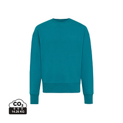 Iqoniq Kruger Relax-Rundhals-Sweater aus recycelt. Baumwolle, verdigris, XL