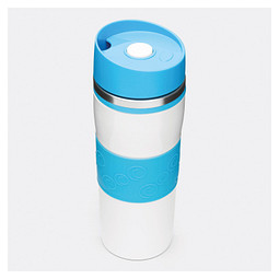 Isolierbecher ARABICA,hellblau, weiß