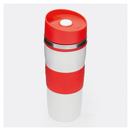 Isolierbecher ARABICA,rot, weiß