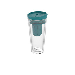 Isolierbecher Mocha mit Teesieb, transparent