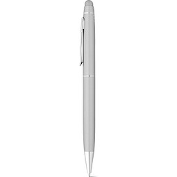 JULIE. Kugelschreiber aus recyceltes Aluminium (100 % rAL) mit Touchpen-Spitze, Satinsilber