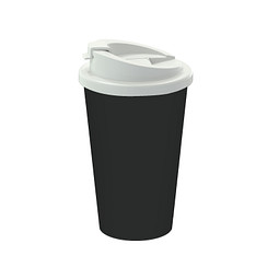 Kaffeebecher Premium Deluxe, 350 ml, schwarz/weiß