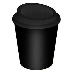 Kaffeebecher Premium small, 250 ml, schwarz/schwarz