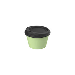 Kaffeebecher ToGo mit Deckel, 100 ml, geselliges grün/schwarz