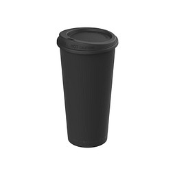 Kaffeebecher ToGo mit Deckel, 400 ml, schwarz