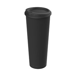 Kaffeebecher ToGo mit Deckel, 500 ml, schlichtes schwarz