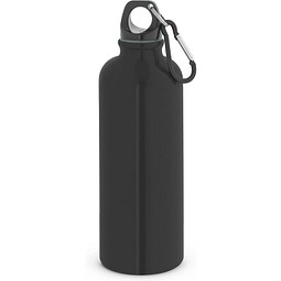KELCE. Edelstahlflasche mit einwandiger Ausführung und Karabiner, 550 ml, Schwarz