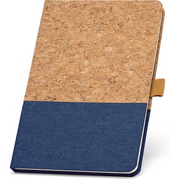 KLEE. A5 Notizbuch aus Kork und Leinen mit linierten Blättern, Blau