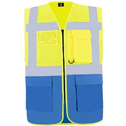 Korntex® Comfort Warnweste Hamburg, Multifunktional, XXL, Signal-Gelb / Blau