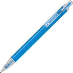Kugelschreiber mit transparenten Clip EUGENE, hellblau