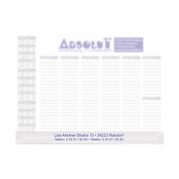 Kunststoff-Fußleiste für Schreibunterlage, transparent