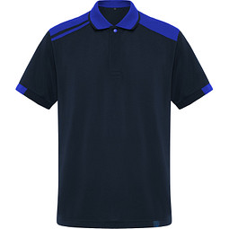 Kurzarm-Poloshirt Samurai in Farbkombination, L, navy/royalblau