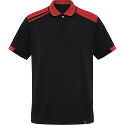 Kurzarm-Poloshirt Samurai in Farbkombination, S, schwarz/rot