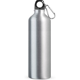 LANDSCAPE L. Aluminium-Sportflasche mit Karabiner 800 ml, Satinsilber