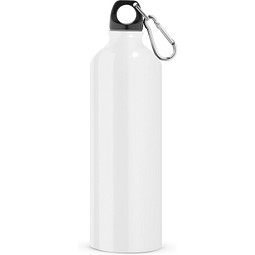 LANDSCAPE L. Aluminium-Sportflasche mit Karabiner 800 ml, Weiß