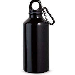 LANDSCAPE S. Aluminium-Sportflasche mit Karabiner 400 ml, Schwarz