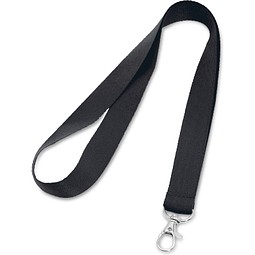 LARIAT. Lanyard aus Polyester mit 20mm Breite, Schwarz