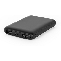 LEAKEY 5. Powerbank 5'000 mAh aus recyceltem ABS (100% rABS), Schwarz