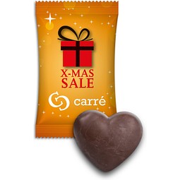 Lebkuchenherz im Werbetütchen, Folie weiß, inkl. Druck