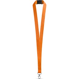 LEEDS. Lanyard aus Polyester mit Sicherheitsverschluss, Orange
