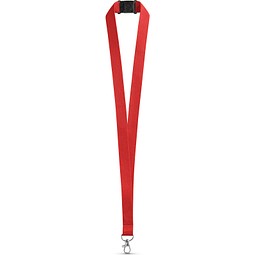 LEEDS. Lanyard aus Polyester mit Sicherheitsverschluss, Rot
