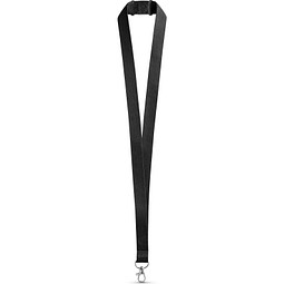 LEEDS. Lanyard aus Polyester mit Sicherheitsverschluss, Schwarz