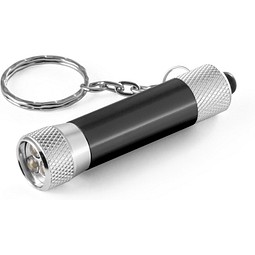 LERGAN. Schlüsselanhänger aus Aluminium mit LED, Schwarz