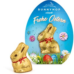 Lindt Mini Goldhase in Osterei-Werbekartonage, 10 g, Kartonage, inkl. Druck