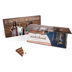 Lindt Schokoladentafel in Mailingmappe, 100 g, Vollmilchschokolade, inkl. Druck einseitig