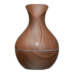 Luftbefeuchter in dunkler Holzoptik, braun