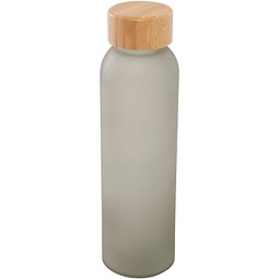 Lume 500 ml Flasche aus mattiertem Kalknatronglas mit Bambusdeckel, grau