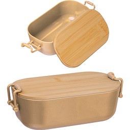 Lunchbox mit Bambusdeckel und Bügelverschluss, beige
