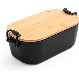 MAHLEB. Luftdichte PP-Box mit Bambusdeckel, Schwarz
