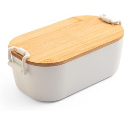 MAHLEB. Luftdichte PP-Box mit Bambusdeckel, Weiß