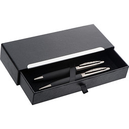 Mark Twain Metall-Schreibset, schwarz