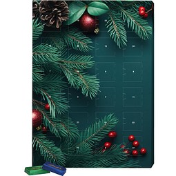 Marken Wand Adventskalender, Lindt Schokotäfelchen, Edle Tannenzweige