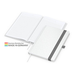 Geiger-Notes Match-Book Creme Bestseller Notizbuch Natura A4, inkl. Druck, silbergrau
