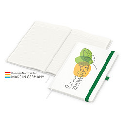 Geiger-Notes Match-Book green+blue Notizbuch A4 Cover-Star Recycling-Matt, inkl. Druck auf Einband, grün