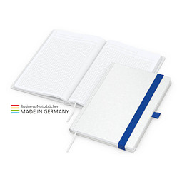Geiger-Notes Match-Book White Bestseller Notizbuch A5 Natura, inkl. Druck, mittelblau