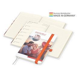 Geiger-Notes Match-Hybrid A5 Creme Bestseller, gloss, inkl. Digitaldruck, Band orange