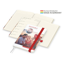 Geiger-Notes Match-Hybrid A5 Creme Bestseller, gloss, inkl. Digitaldruck, Band rot