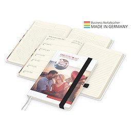 Geiger-Notes Match-Hybrid A5 Creme Bestseller, gloss, inkl. Digitaldruck, Band schwarz