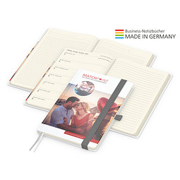 Geiger-Notes Match-Hybrid A5 Creme Bestseller, gloss, inkl. Digitaldruck, Band silbergrau