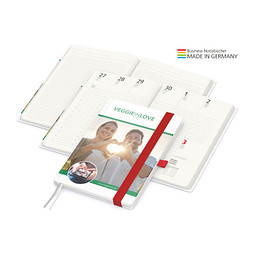 Geiger-Notes Match-Hybrid green+blue Notizbuch A5 Natura Recycling, inkl. Druck, rot