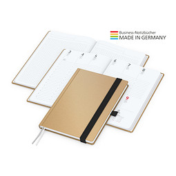 Geiger-Notes Match-Hybrid White Bestseller Notizbuch A4, Natura braun, inkl. Druck, schwarz