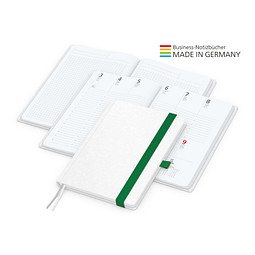 Geiger-Notes Match-Hybrid White Bestseller Notizbuch A4, Natura, inkl. Druck, grün