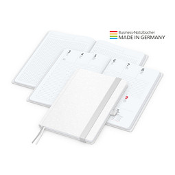Geiger-Notes Match-Hybrid White Bestseller Notizbuch A5, Natura, inkl. Druck, weiß